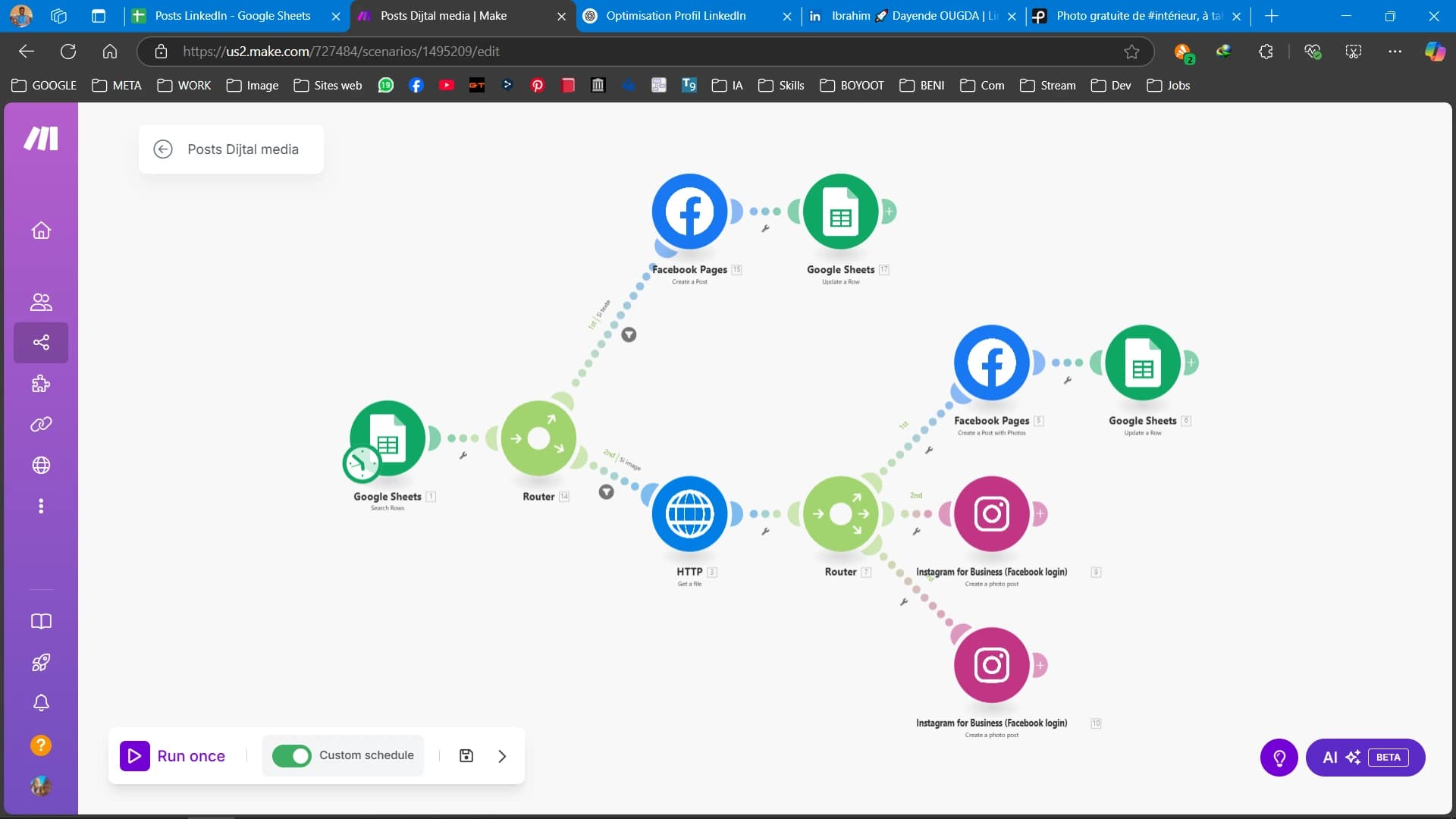 Automatisation de publication Social Media (Facebook & Instagram)